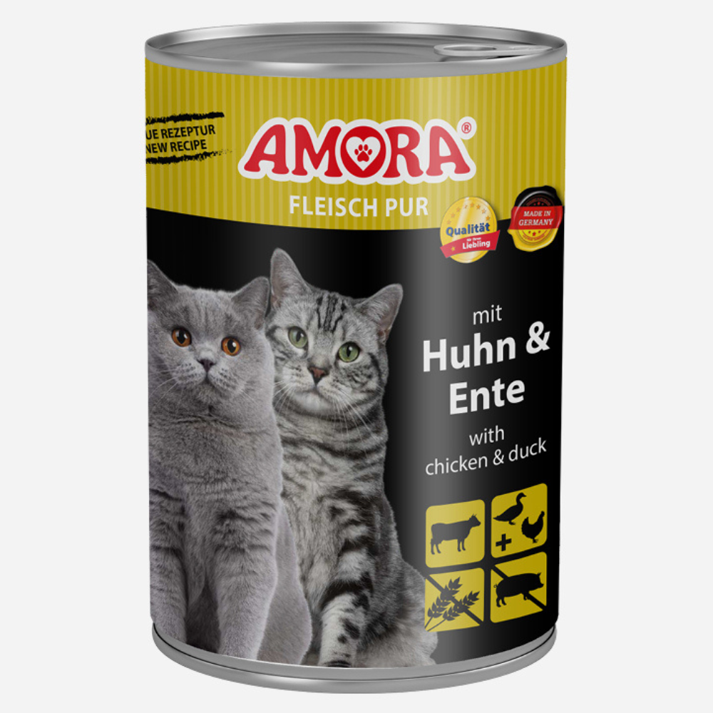 AMORA Cat Fleisch pur mit Huhn und Ente