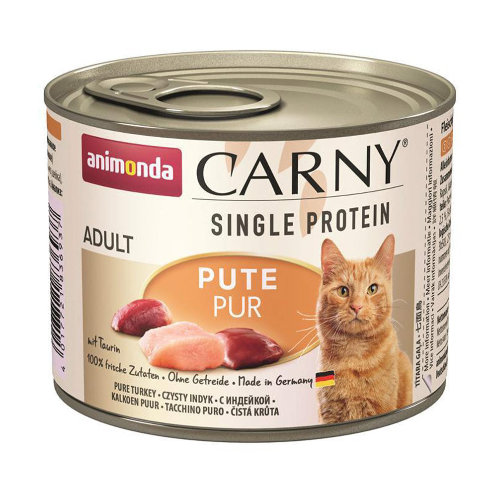 Animonda Carny Adult Single Protein Pute pur 6x200 g - Verpackung Vorderseite - petrado.de