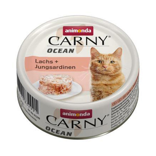 Animonda Carny Ocean Lachs & Jungsardinen 12X80 g - Verpackung Vorderseite - petrado.de