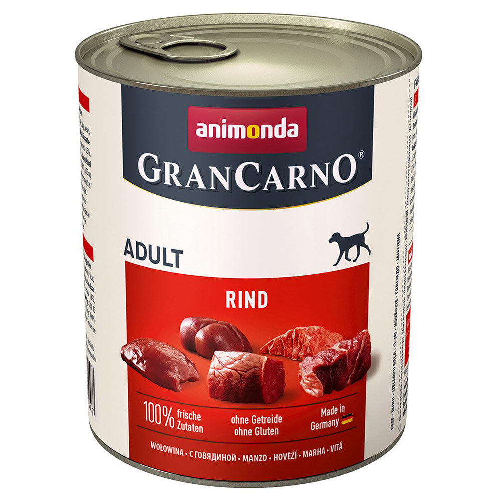 Animonda GranCarno Adult Rind 6x800 g - Verpackung Vorderseite - petrado.de