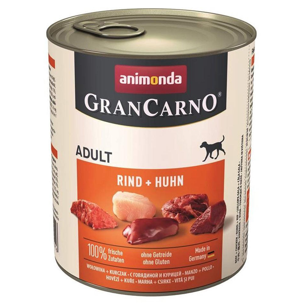 Animonda GranCarno Adult Rind & Huhn 6x800 g - Verpackung Vorderseite - petrado.de