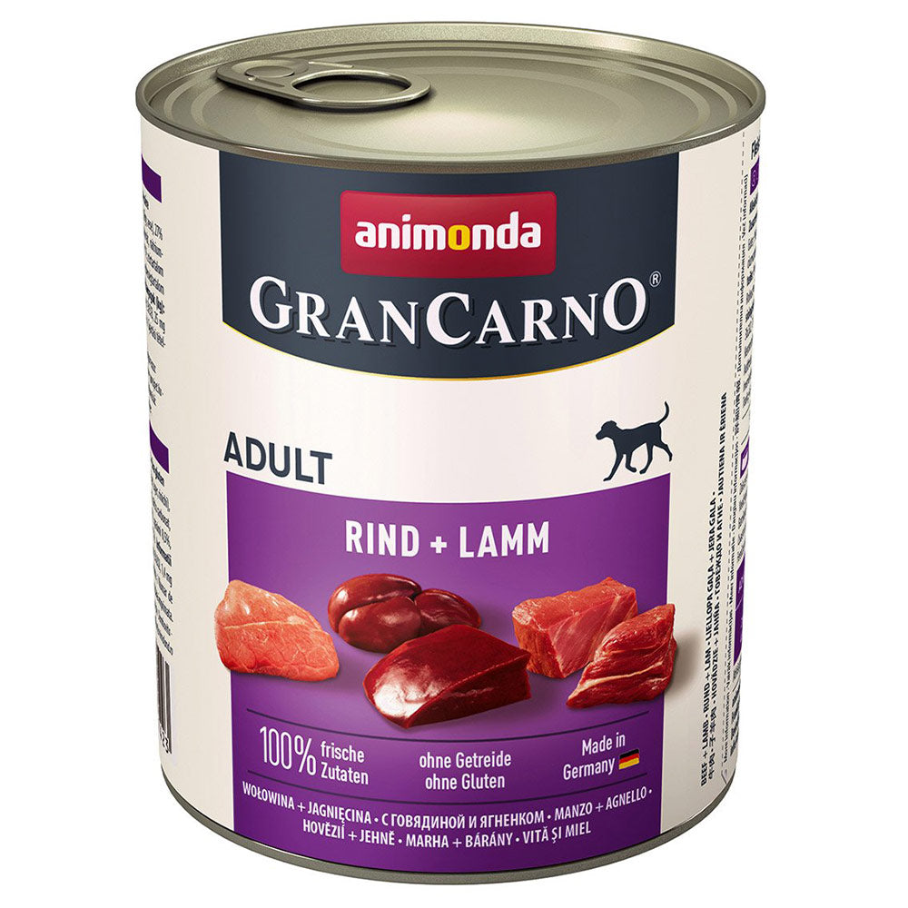 Animonda GranCarno Adult Rind & Lamm 6x800 g - Verpackung Vorderseite - petrado.de