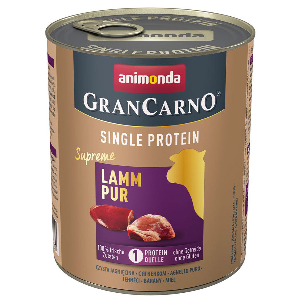 Animonda GranCarno Adult Single Protein Supreme Lamm pur 6x800 g - Verpackung Vorderseite - petrado.de