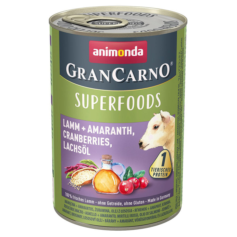 Animonda GranCarno Adult Superfoods Lamm + Amaranth, Cranberries, Lachsöl