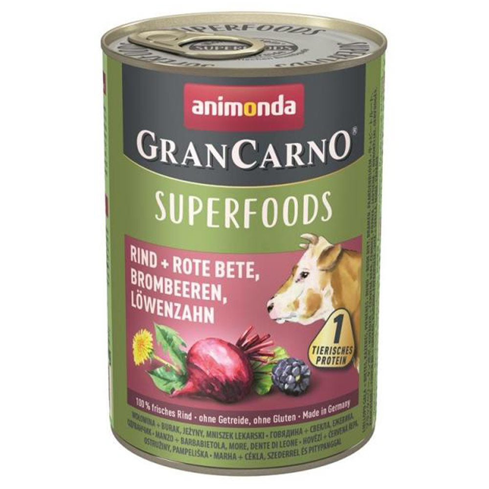 Animonda GranCarno Adult Superfoods Rind + Rote Bete, Brombeeren, Löwenzahn