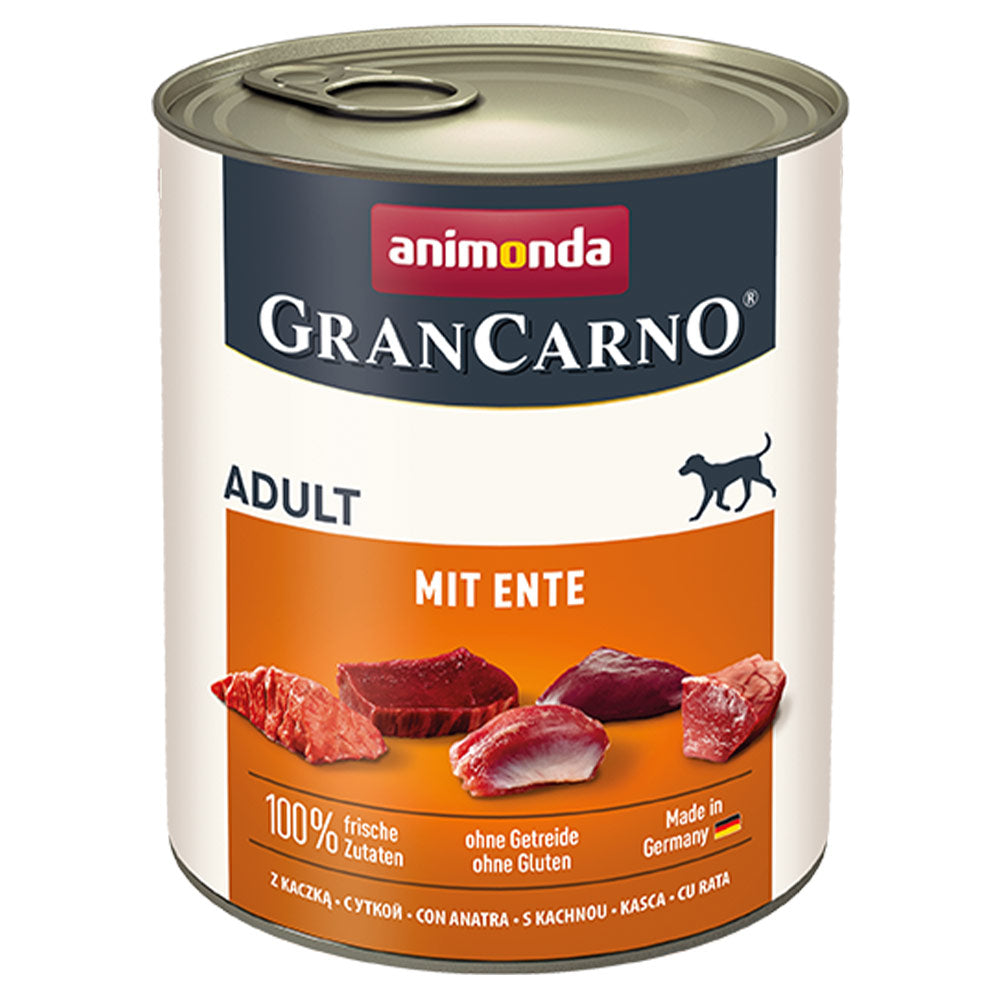 Animonda GranCarno Adult mit Ente 6x800 g - Verpackung Vorderseite - petrado.de