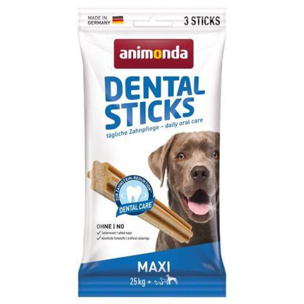 Animonda Snack Dental Sticks Maxi 3 Stk. 16x165 g - Verpackung Vorderseite - made in germany - petrado.de