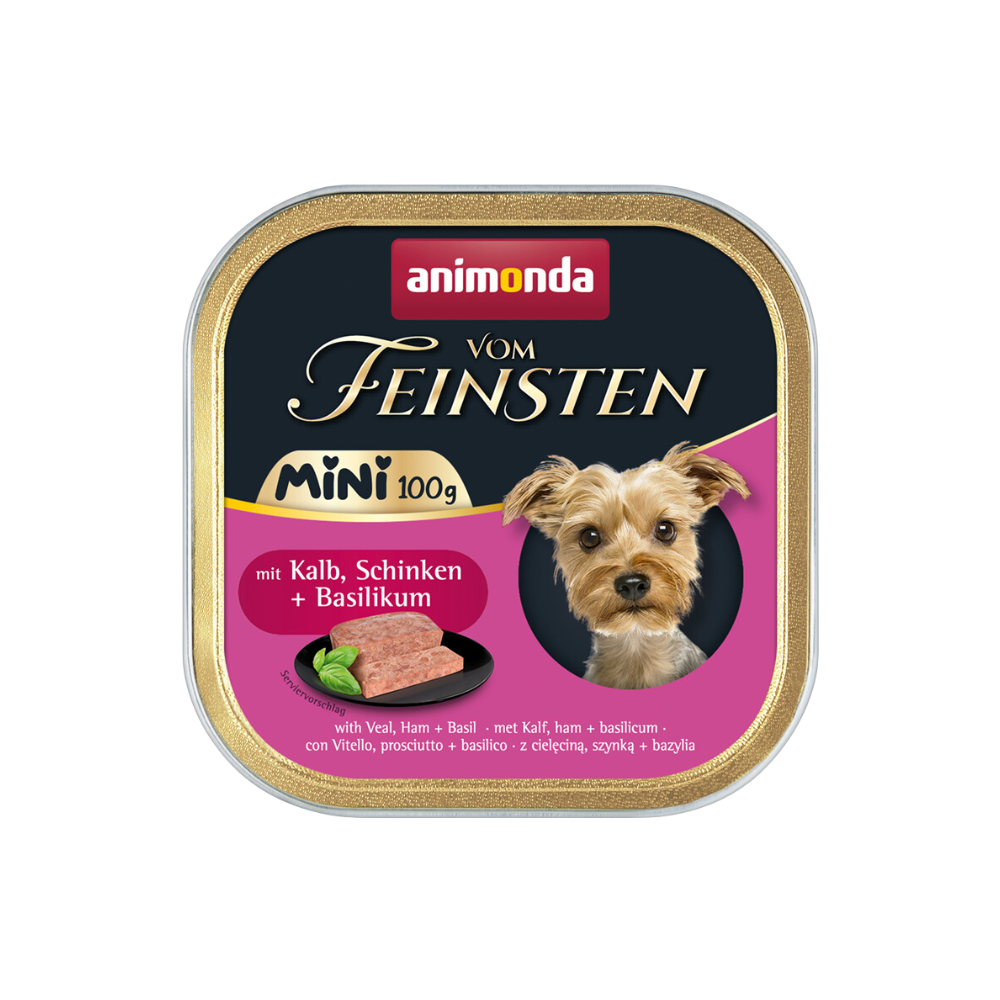 Animonda vom Feinsten Hund Mini Adult mit Kalb, Schinken + Basilikum