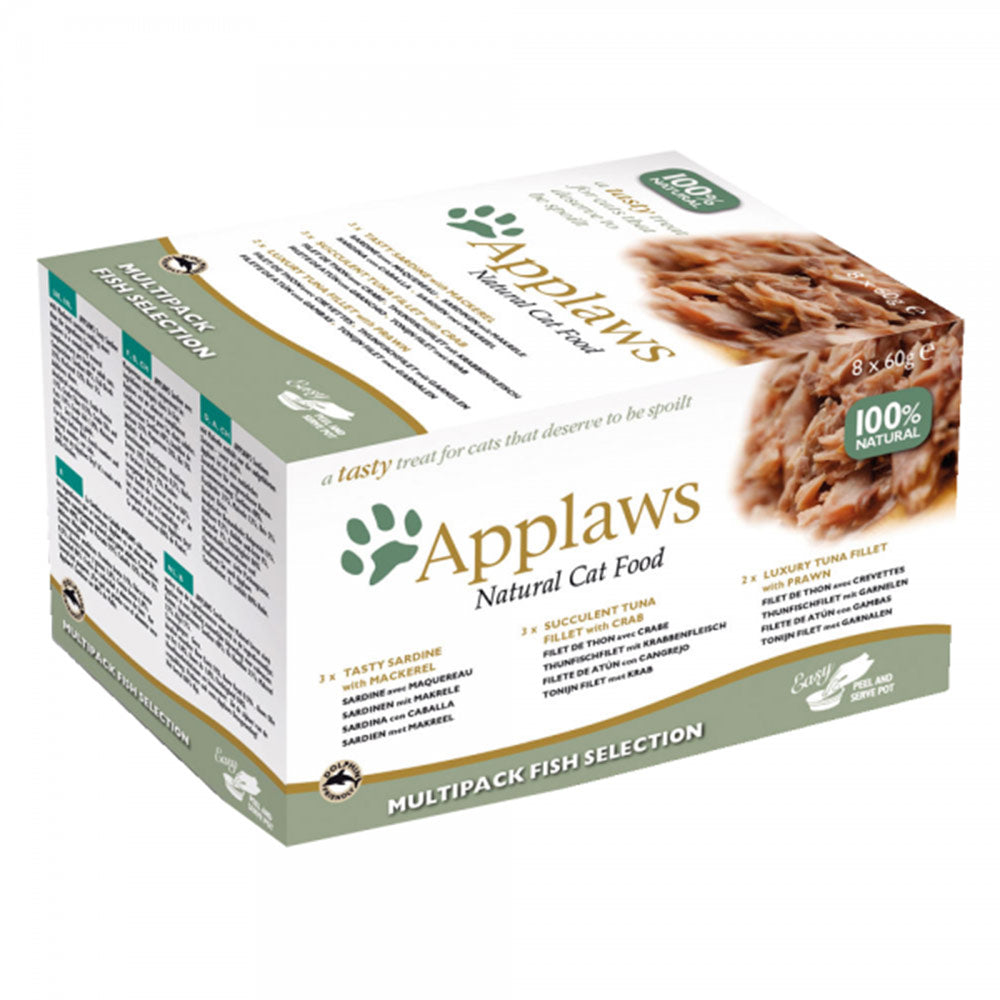 Applaws Cat Multipack mit Fisch Selection 8x60 g - Verpackung Vorderseite - petrado.de