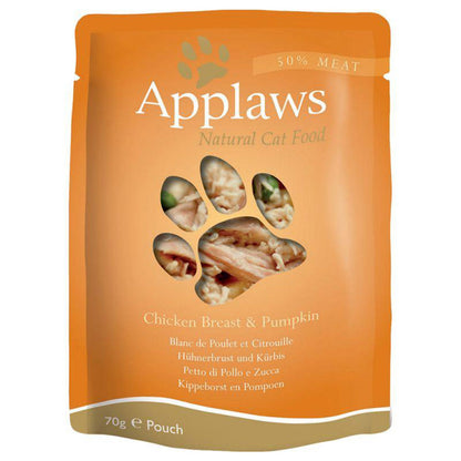 Applaws Cat Multipack mit Hühnchen 12x70 g - Verpackung Vorderseite - Hühnchenbrust & Kürbis - petrado.de