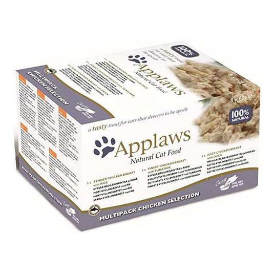 Applaws Cat Multipack mit Hühnchen Selection 8x60 g - Verpackung Vorderseite - petrado.de