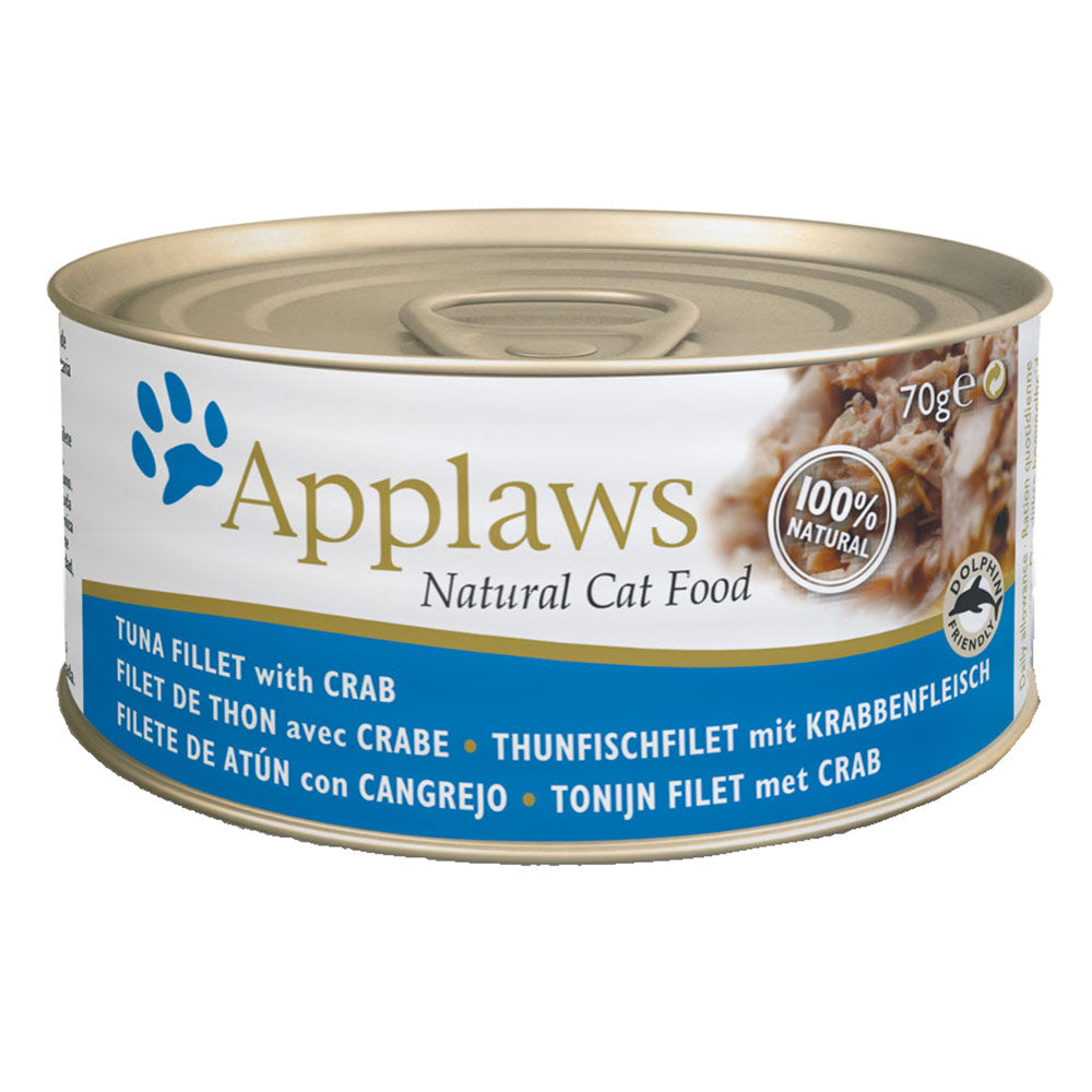 Applaws Cat Nassfutter Thunfischfilet & Krabben 24x70 g - Verpackung Vorderseite - petrado.de