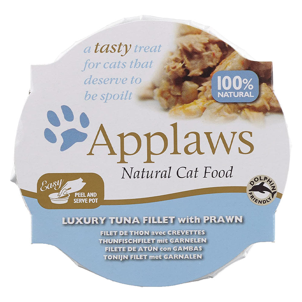 Applaws Cat Nassfutter Thunfischfilet und Garnelen 10x60 g - Verpackung - petrado.de