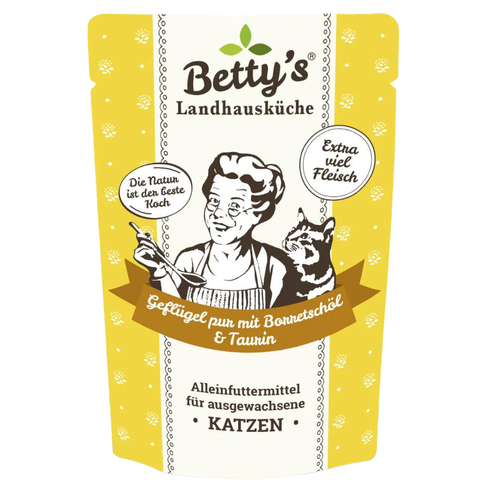 Betty`s Landhausküche Katze Geflügel pur mit Borretschöl