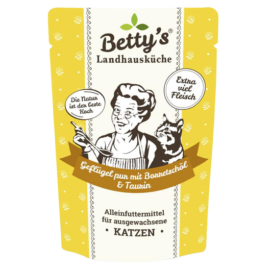 Betty`s Landhausküche Katze Geflügel pur mit Borretschöl