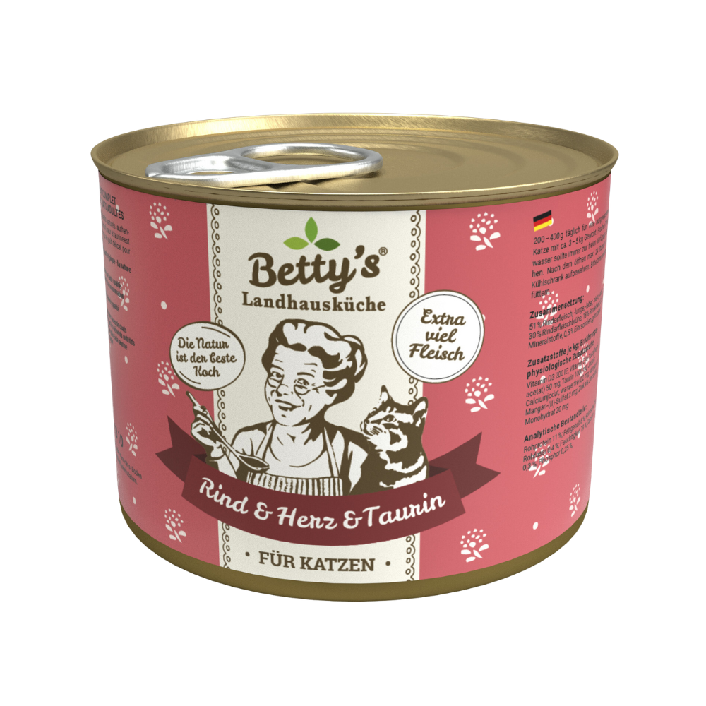 Betty`s Landhausküche Katze Rind + Herz