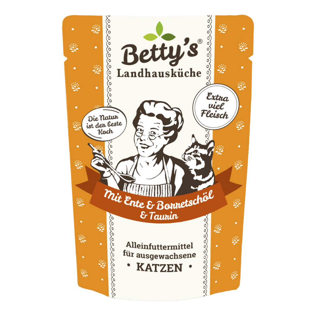 Betty`s Landhausküche Katze mit Ente und Borretschöl