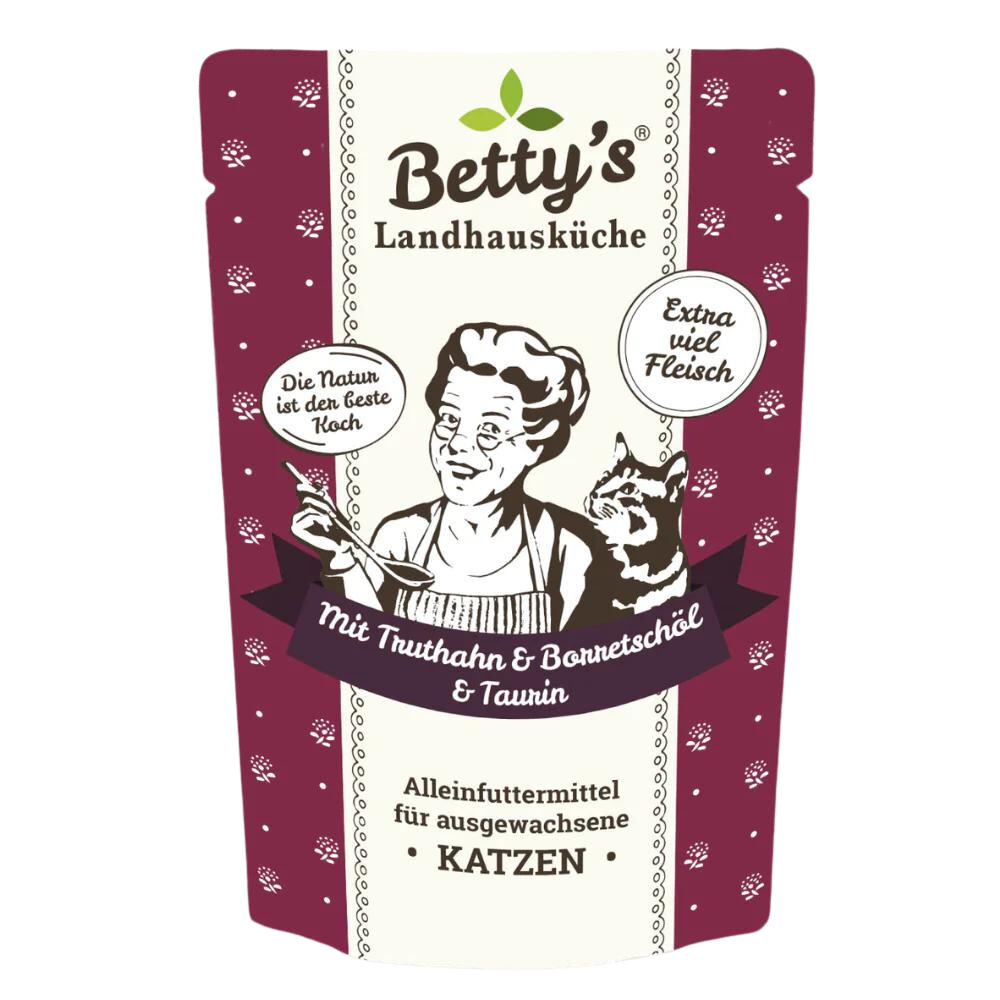 Betty`s landhuiskeukenkat met kalkoen + borageolie