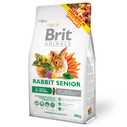 Brit Animals Rabbit Senior Complete für Kaninchen 300 g - Verpackung Vorderseite - petrado.de