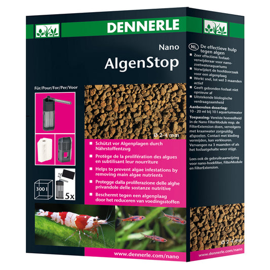 Dennerle Nano AlgenStop - Verpackung Vorderseite - Schützt vor Algenplagen durch Nährstoffentzug - petrado.de