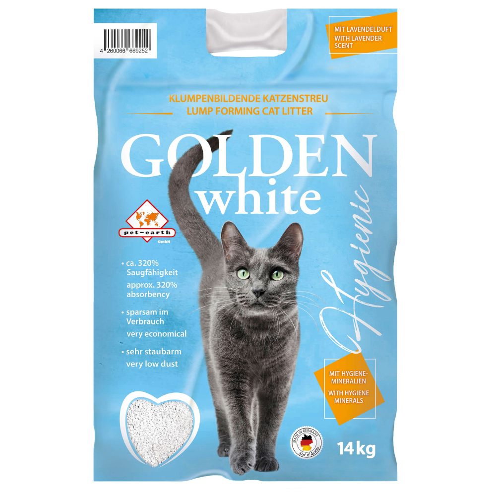 GOUDEN wit - kattenbakvulling met lavendelgeur