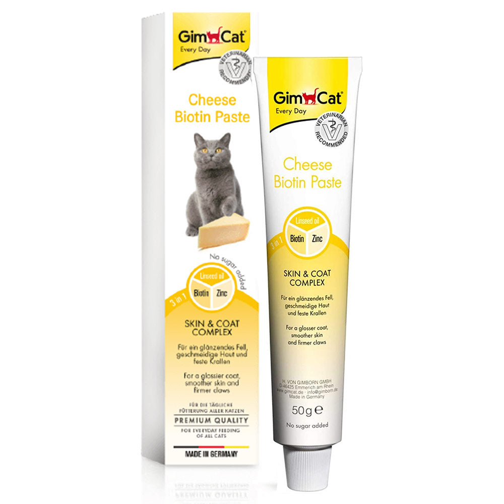 GimCat Cheese Biotin Paste 50 g - Verpackung Vorderseite - petrado.de