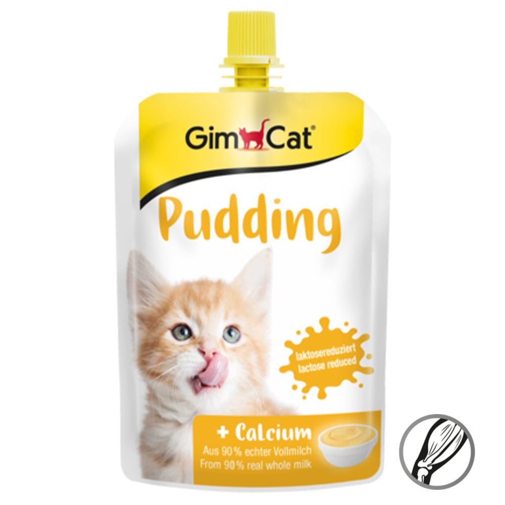 GimCat Pudding classic 150 g - Verpackung Vorderseite - mit Calcium - petrado.de