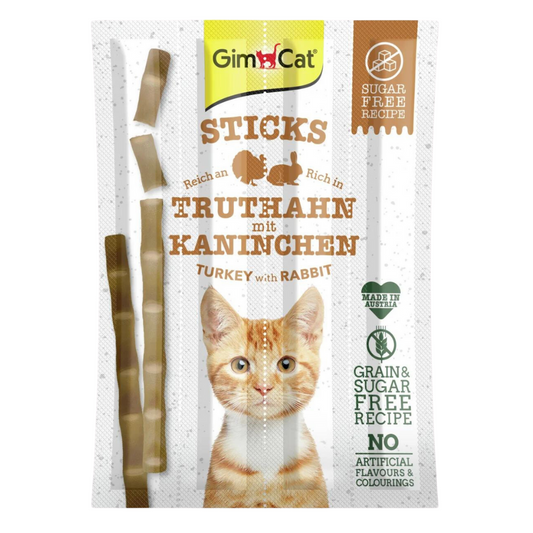 GimCat Sticks Truthahn mit Kaninchen 4 Stück