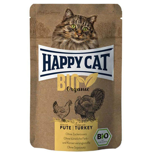 Happy Cat Bio Pouch Huhn & Pute 12x85 g - petrado.de