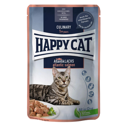 Happy Cat Pouches Meat in Sauce - Culinary Atlantik-Lachs