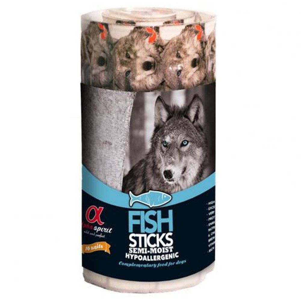 alpha spirit Dog Stick Fisch 12x16er Pack - Verpackung Vorderseite - petrado.de