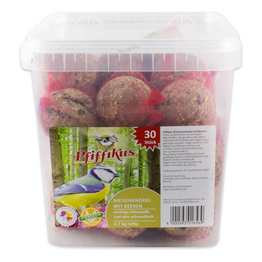 Pfiffikus Meisenknödel Beeren im Eimer